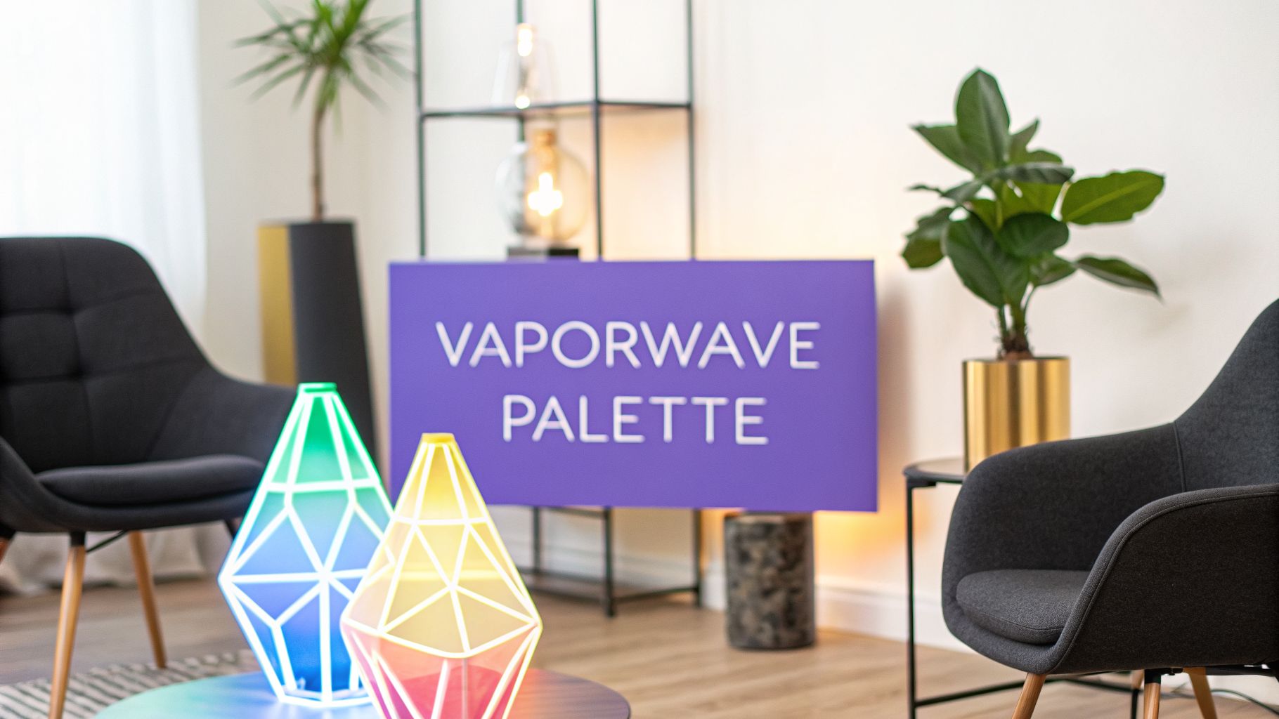 A Designer's Guide to the Vaporwave Color Palette for Interiors